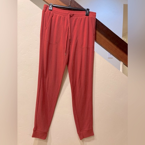 EUC PJ Salvage Peachy Banded Jogger Loungewear Burnt Red Size Small - Picture 4 of 13